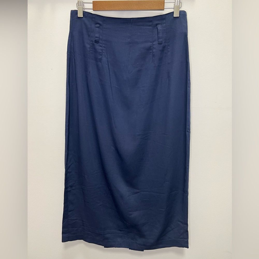 Ninon de Linclos Navy Blue Pencil Midi Skirt Size 11/12